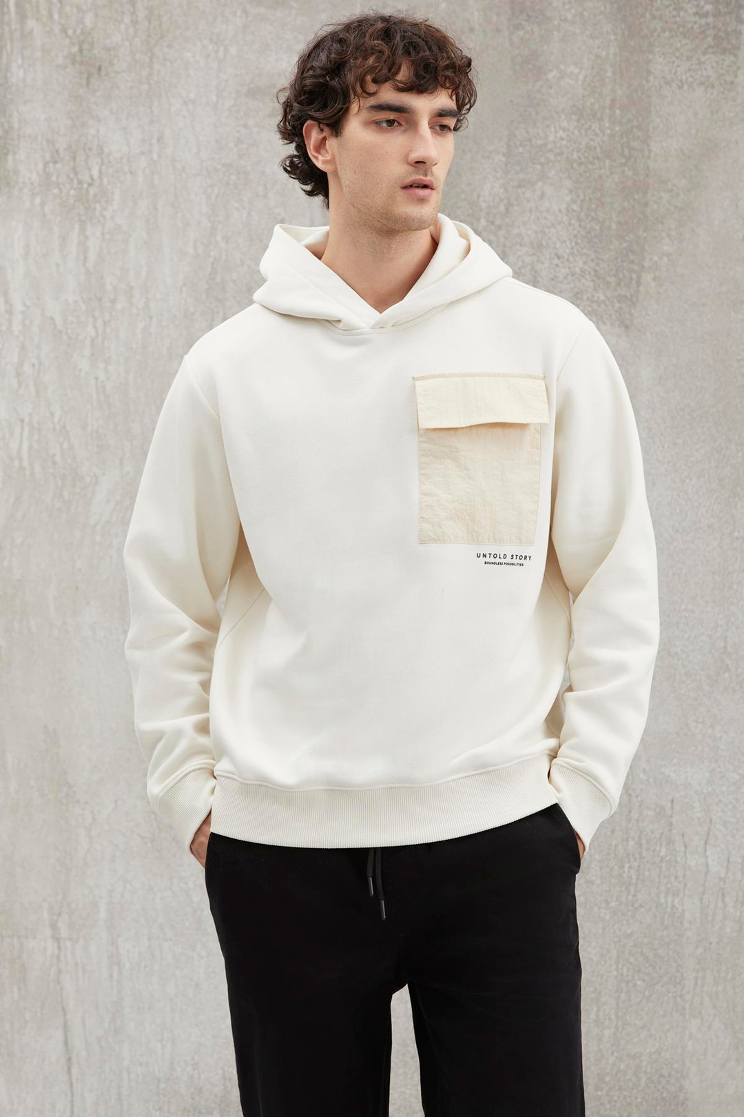 NIGEL  Relaxed Taş Rengi Tekli Sweatshirt