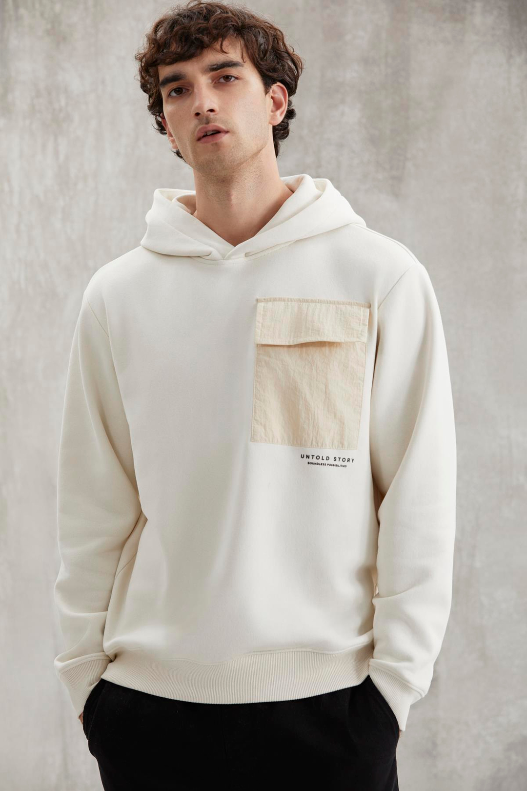 NIGEL  Relaxed Taş Rengi Tekli Sweatshirt