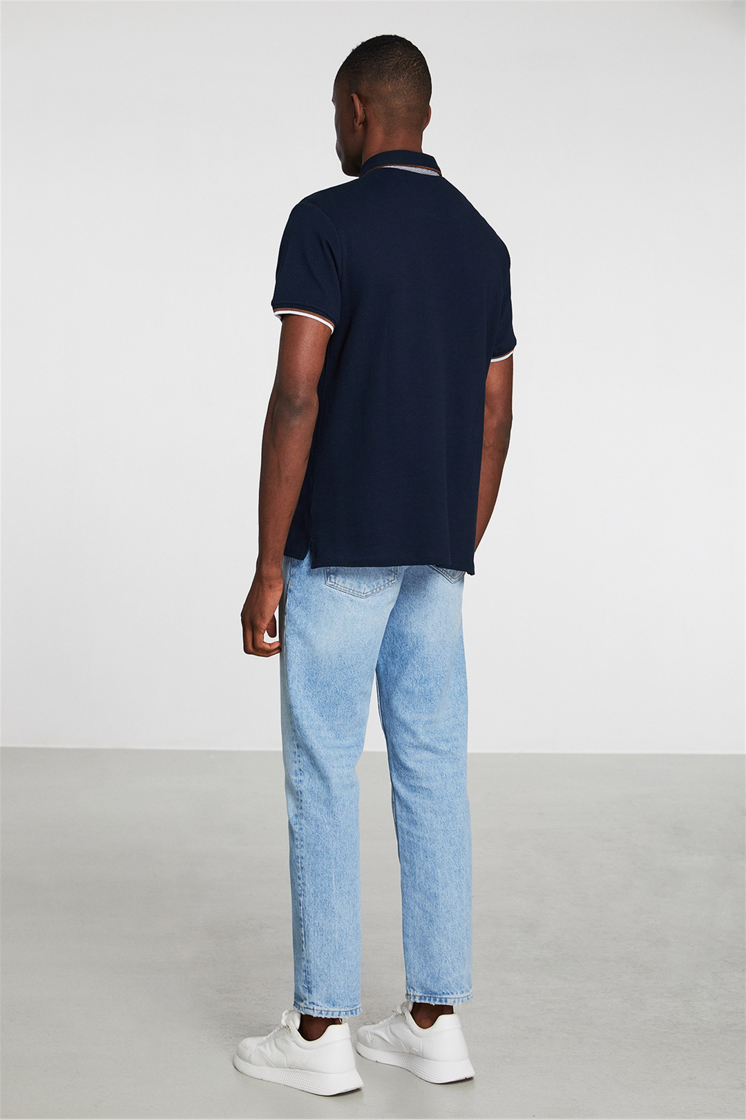 NOAH Erkek Lacivert Düz Renk Polo Yaka Comfort Fit Polo Yaka T-shirt