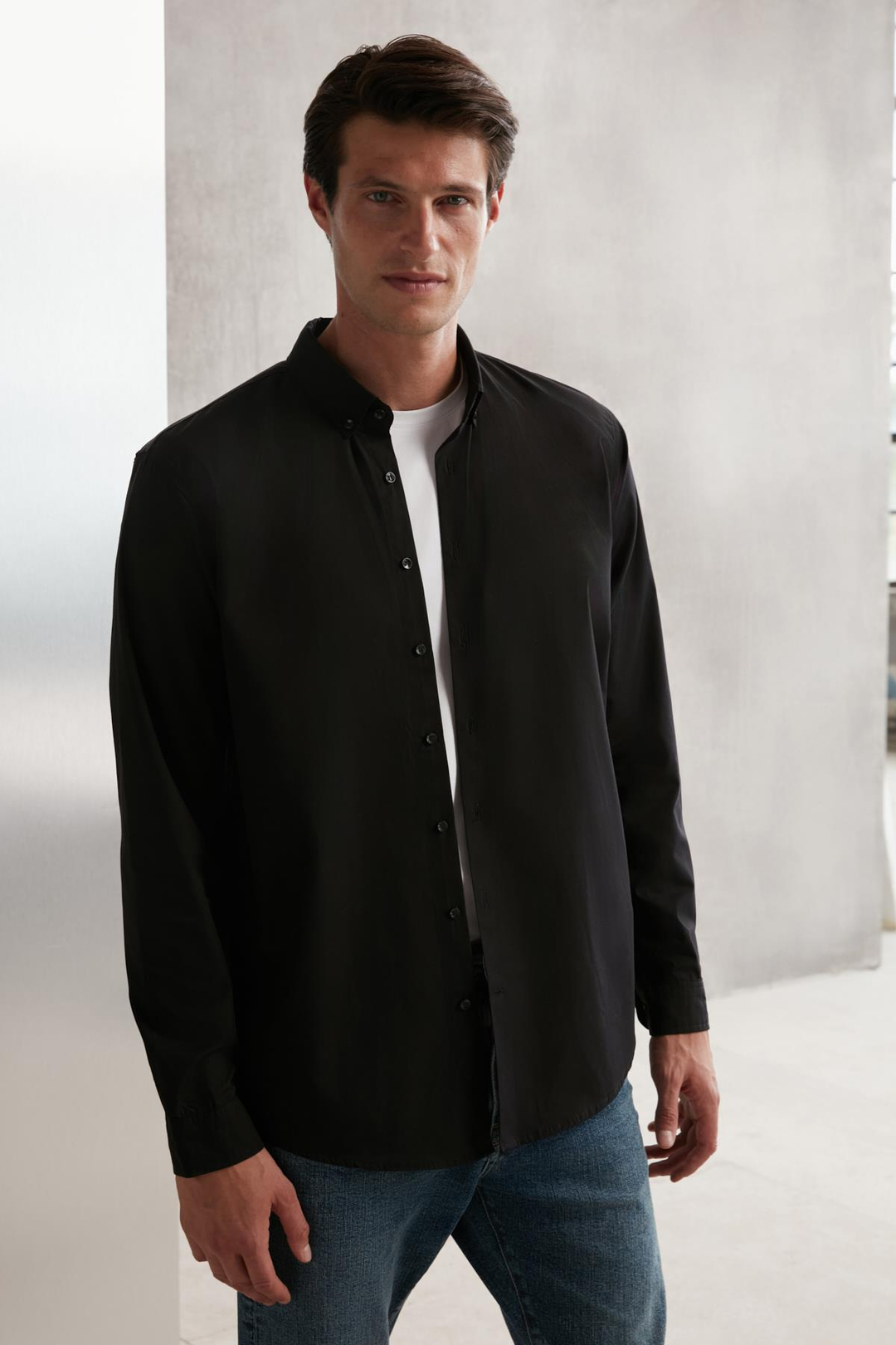 ONYX Basic Slim Siyah  Gömlek