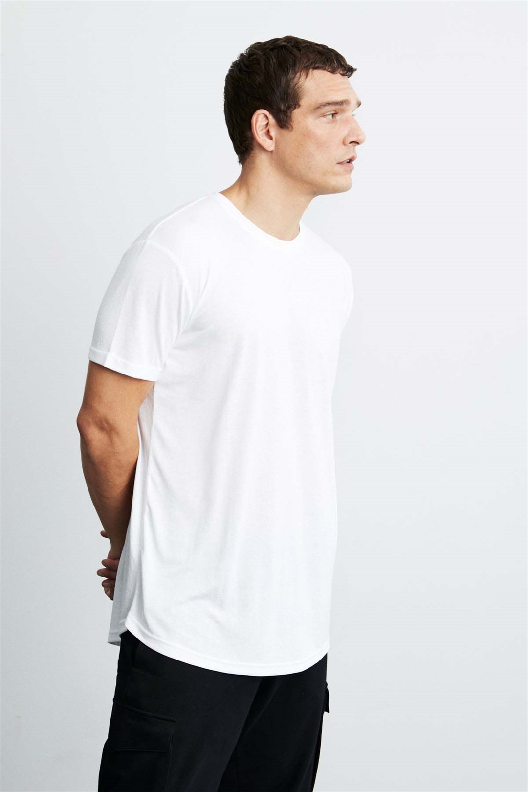 OSCAR Örme Comfort Fit Beyaz  T-Shirt