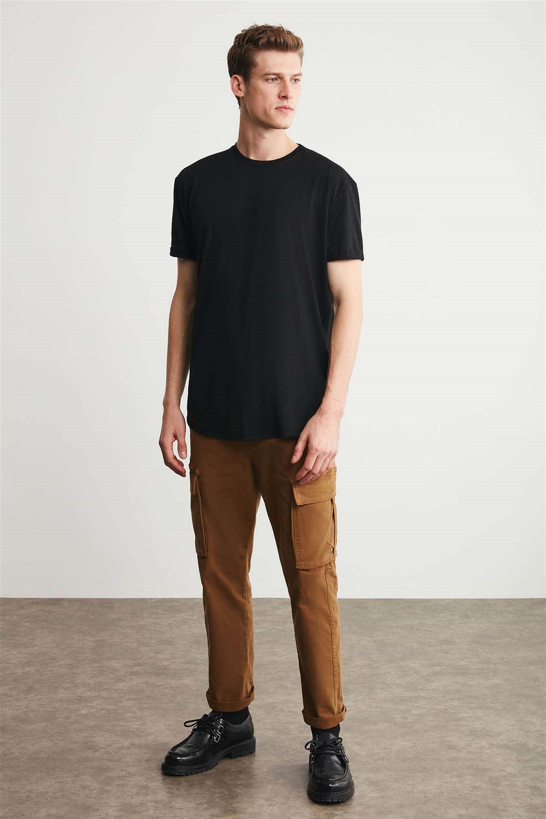 OSCAR Örme Comfort Fit Siyah  T-Shirt