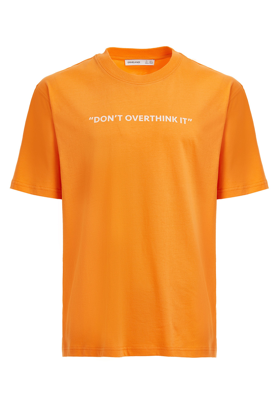 OVERTHINK Erkek Turuncu Baskılı Yuvarlak Yaka Regular Fit T-Shirt