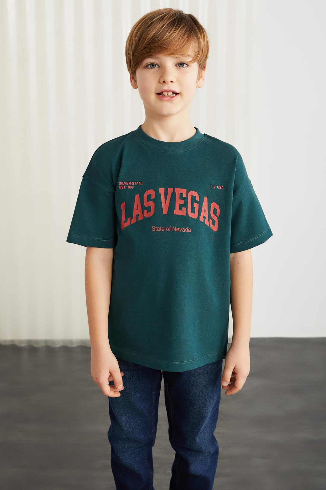 PADDY  Relaxed Petrol Yeşili Tekli T-Shirt