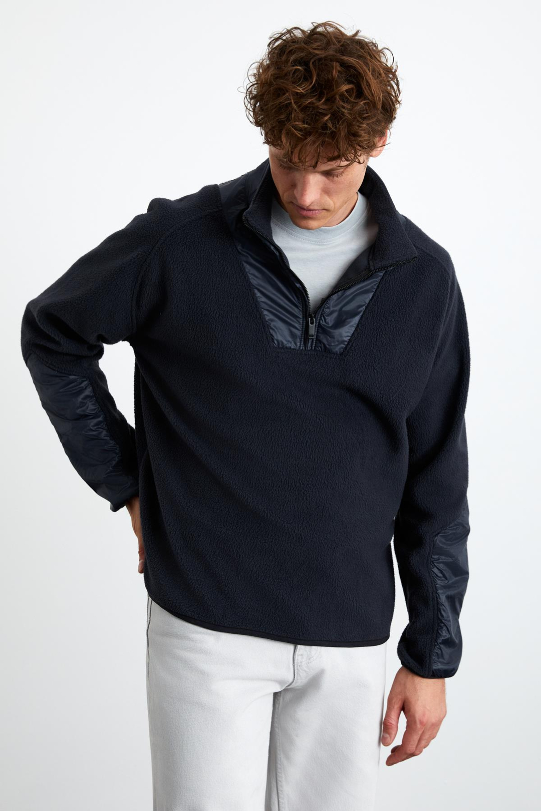 PANKRAZ Erkek Polarlı Lacivert Sweatshirt