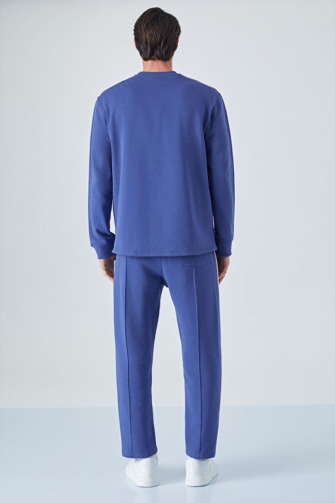 PING Erkek Bisiklet Yaka Relaxed Önü Baskı Detaylı Beli Lastikli Lacivert Eşofman Takımı