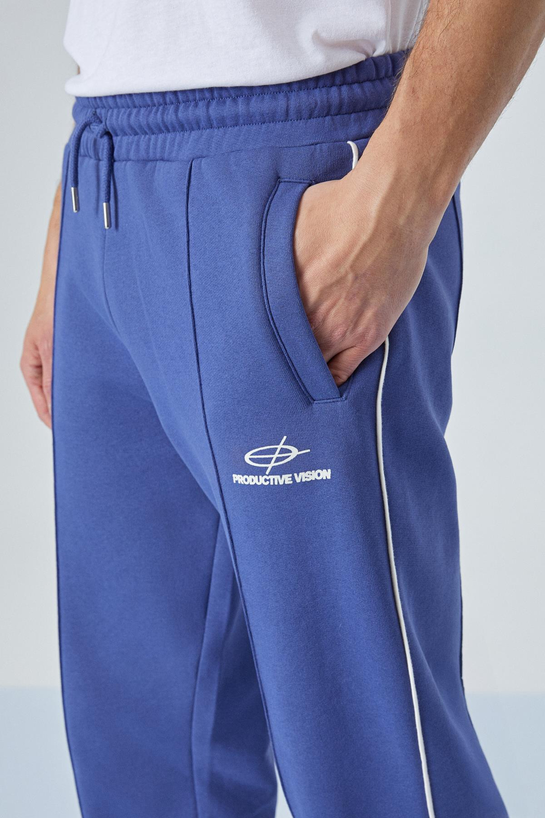 PING Erkek Bisiklet Yaka Relaxed Önü Baskı Detaylı Beli Lastikli Lacivert Eşofman Takımı