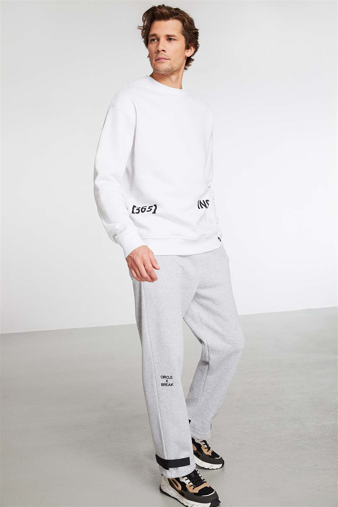 PIONEER Örme Comfort Fit Beyaz  Sweatshirt
