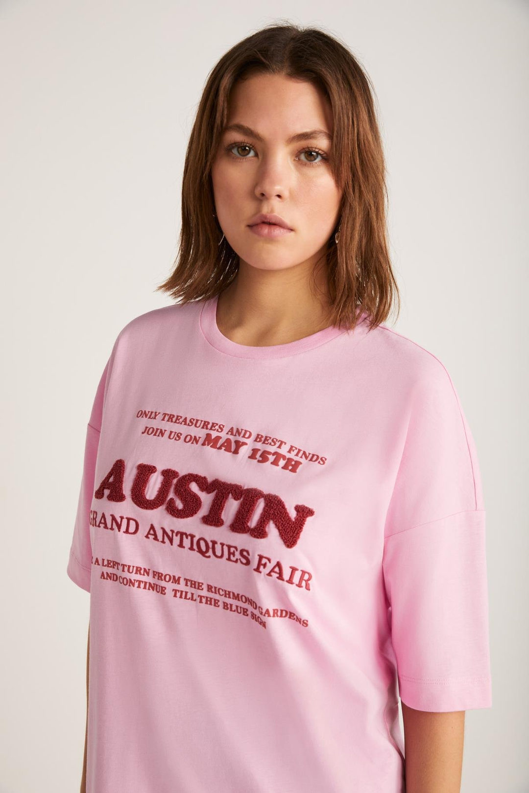 PLENSA Basic Slim Pembe Tekli T-Shirt