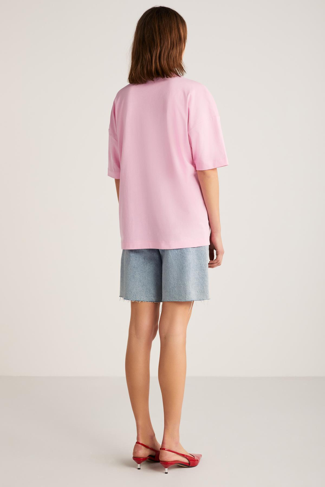PLENSA Basic Slim Pembe Tekli T-Shirt