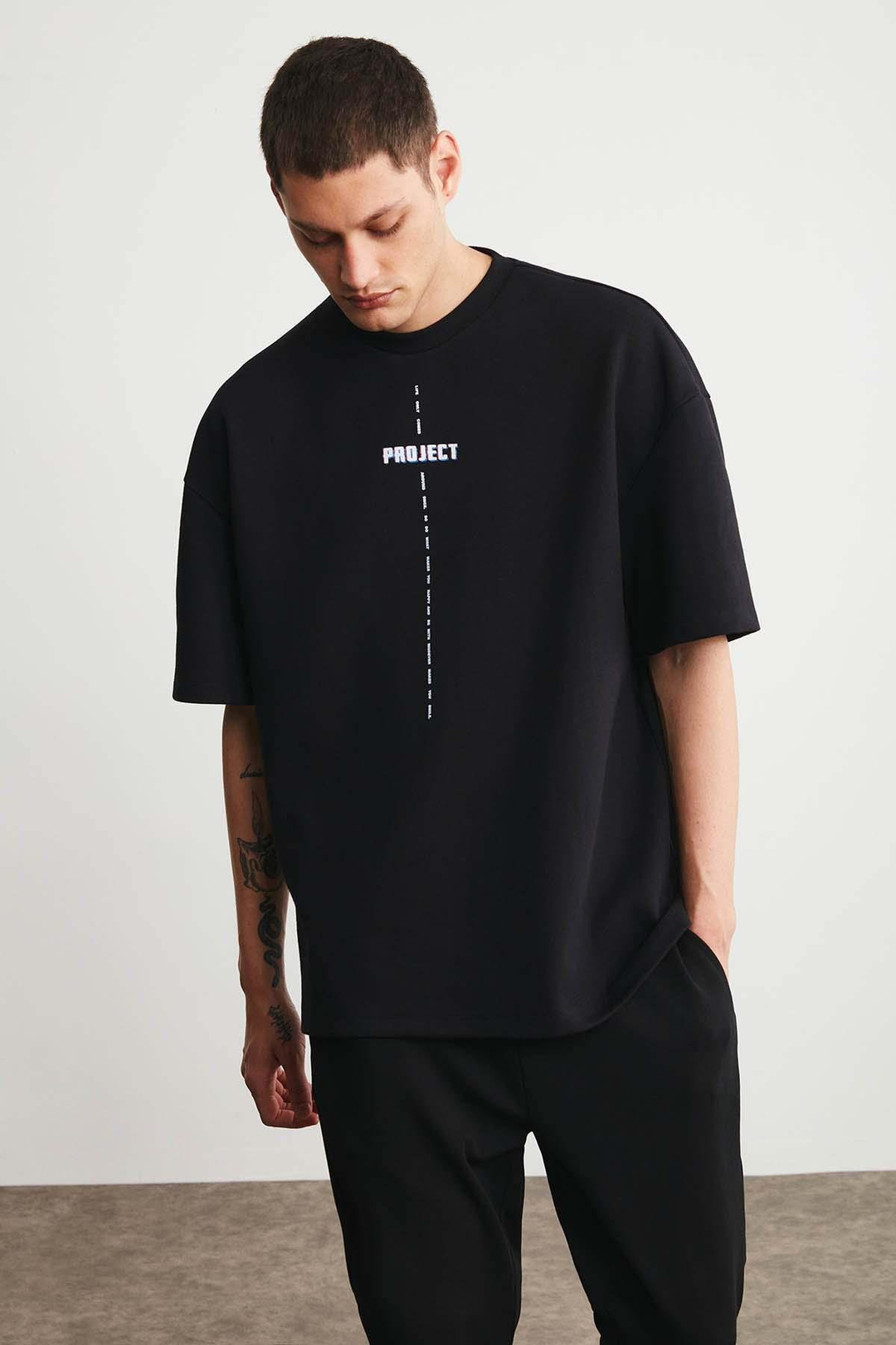 PROJECT  Oversize Siyah  T-Shirt