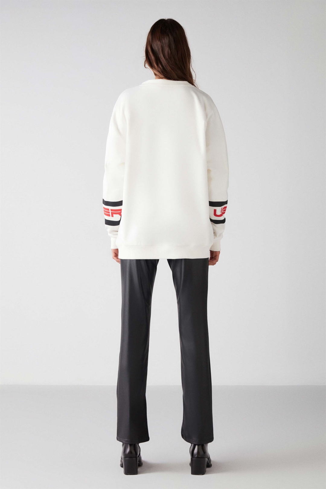RACER Örme Relaxed Ekru  Sweatshirt