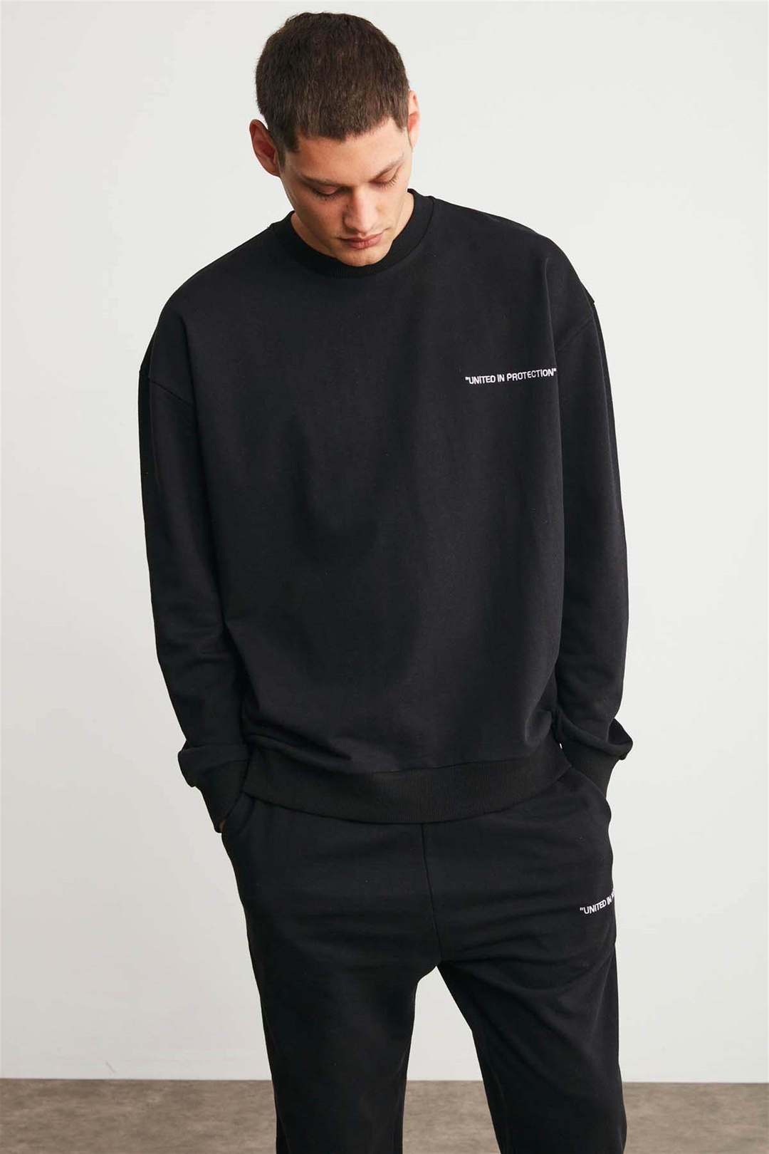 RAIROK Örme Comfort Fit Siyah  Sweatshirt