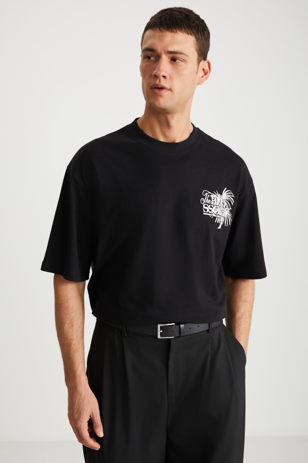 RAMADAN  Relaxed Siyah Tekli T-Shirt