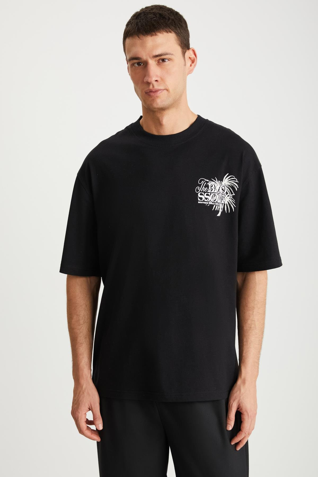 RAMADAN  Relaxed Siyah Tekli T-Shirt