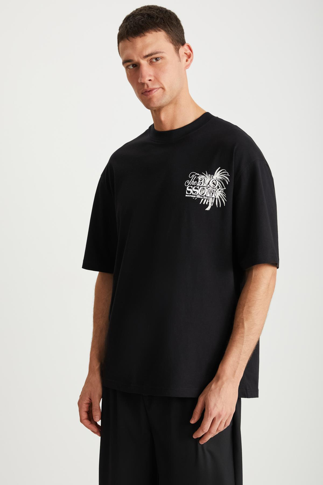 RAMADAN  Relaxed Siyah Tekli T-Shirt