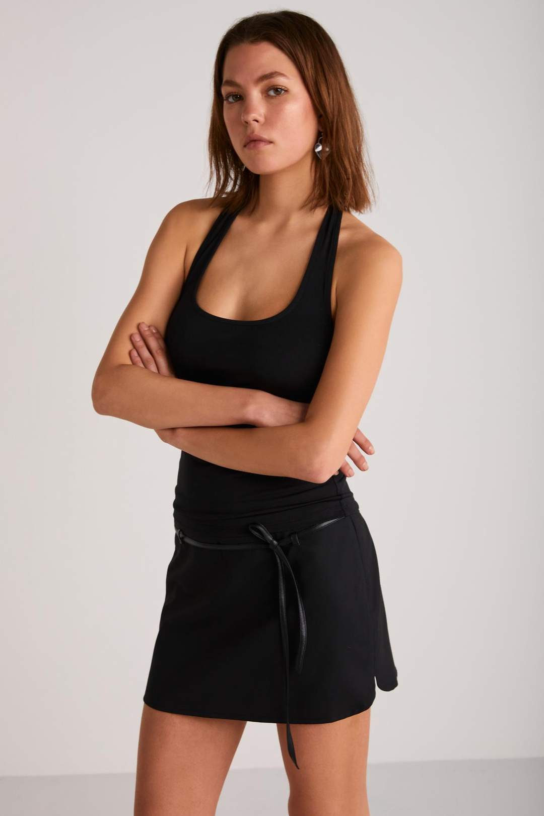 RANMA  Slim Siyah Tekli Bluz