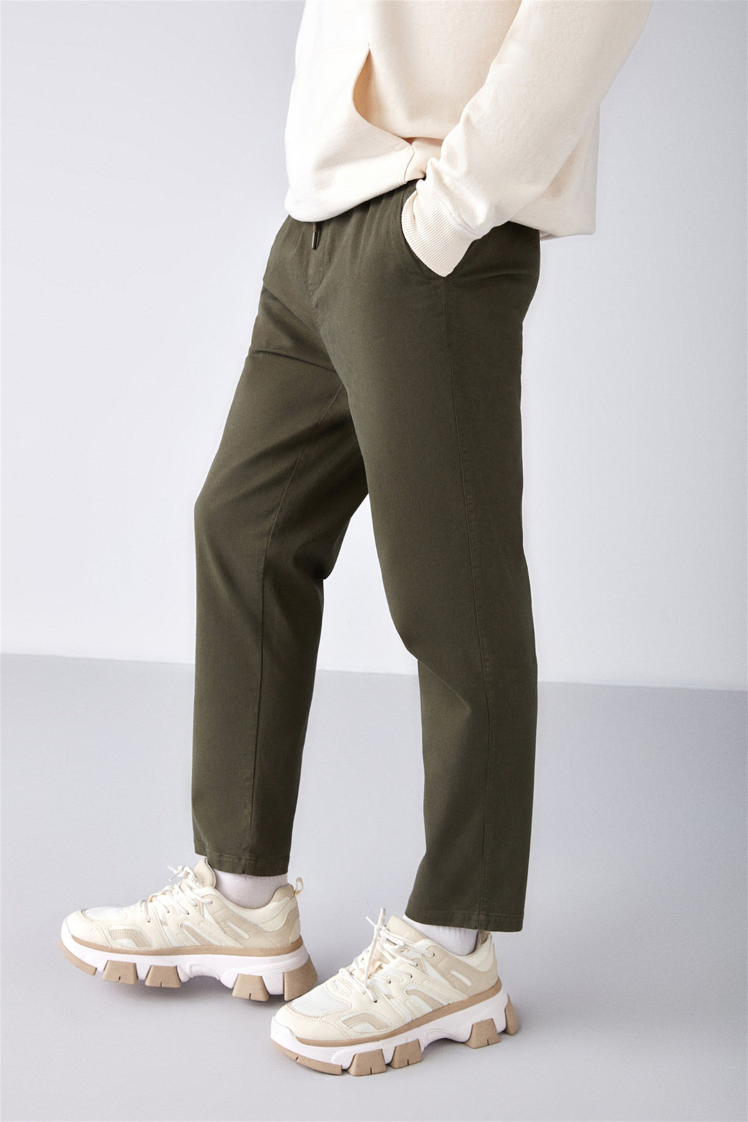 REESE Dokuma Relaxed Fit Haki  Pantolon