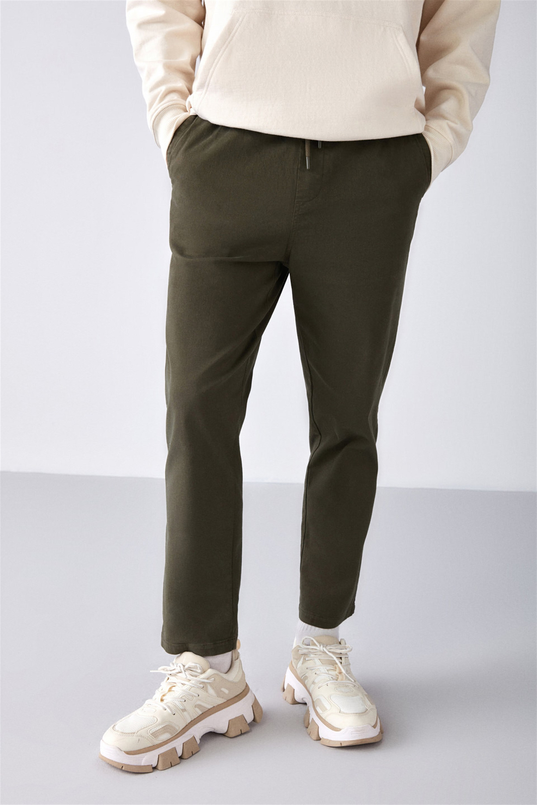 REESE Dokuma Relaxed Fit Haki  Pantolon
