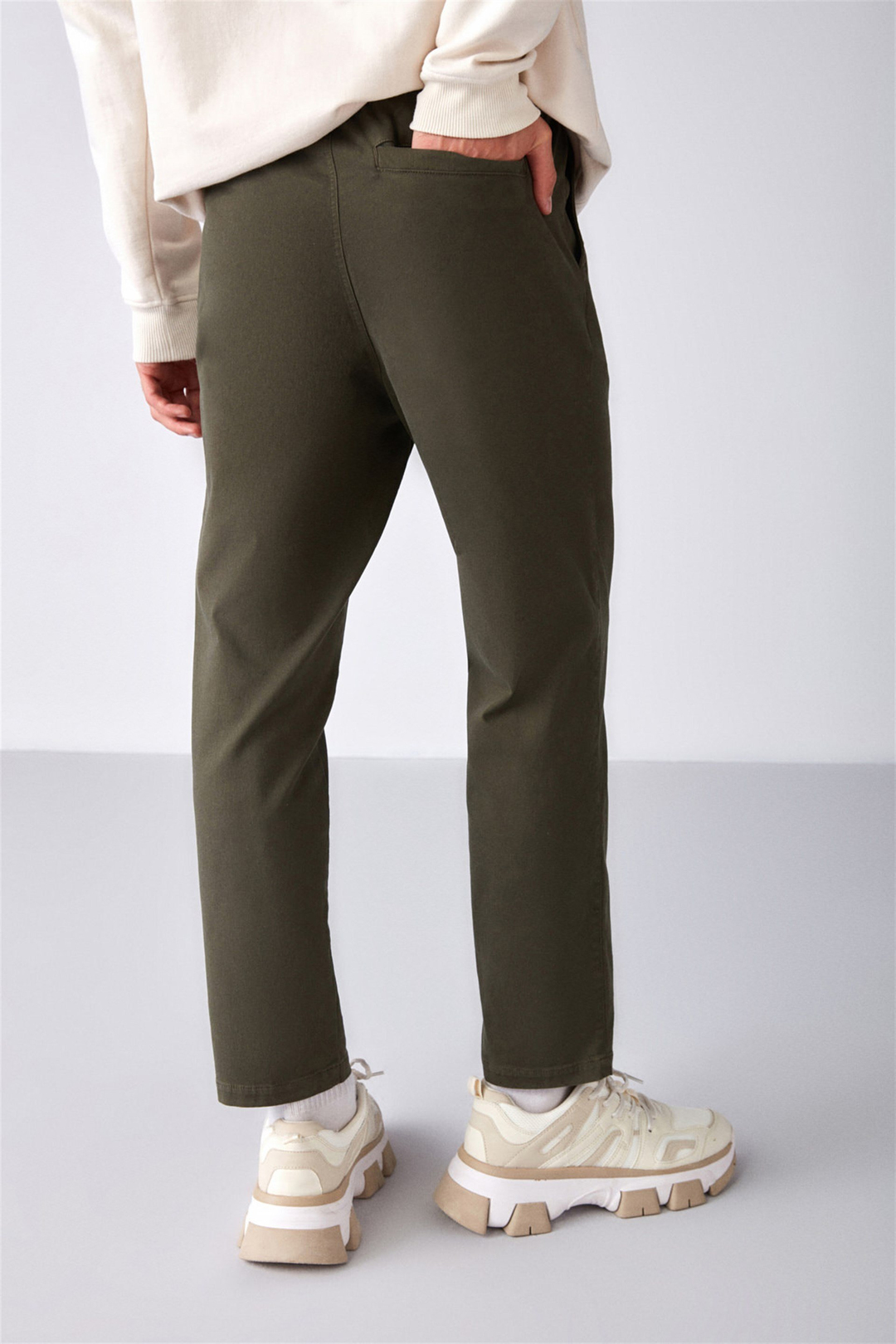 REESE Dokuma Relaxed Fit Haki  Pantolon