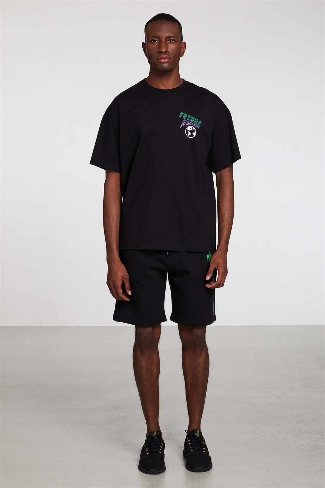 REORIENT Örme Oversize Siyah  T-Shirt