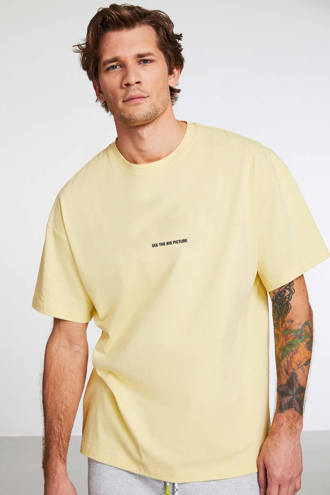 RIVER  Oversize Sarı  T-Shirt