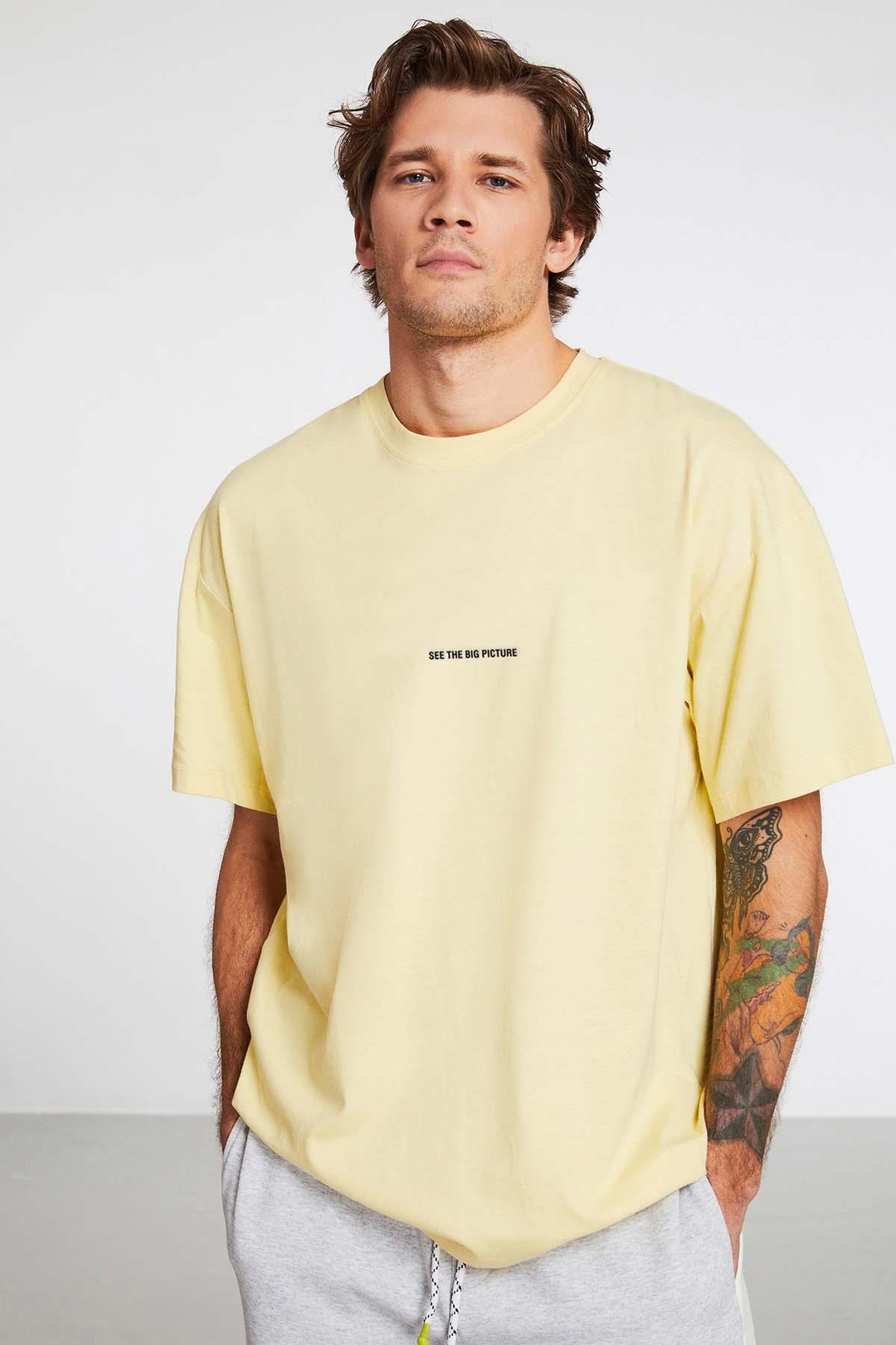 RIVER  Oversize Sarı  T-Shirt
