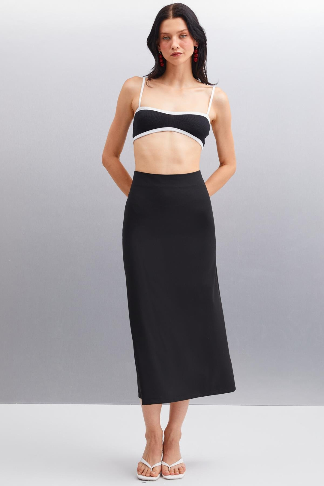 ROSALINDA Crop Crop Siyah Tekli Büstiyer