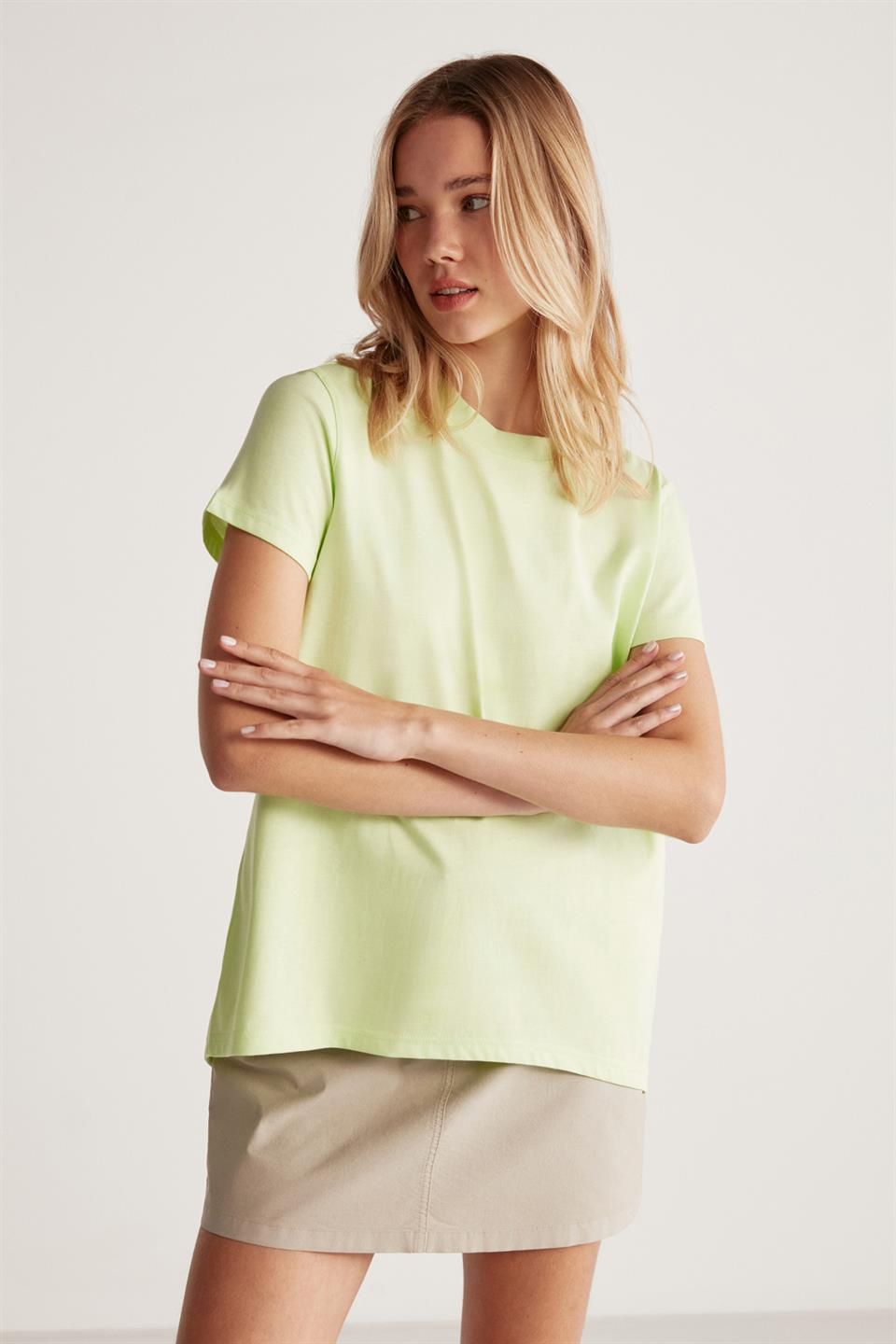 SAMANTHA Örme Comfort Açık Yeşil  T-Shirt