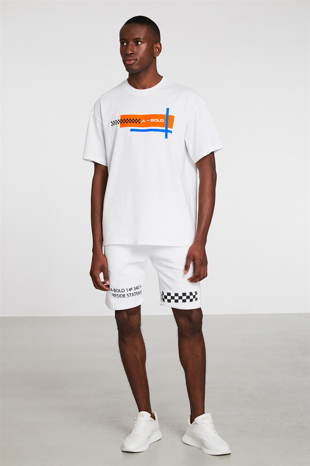 SANCTUARY Erkek Beyaz Baskılı Yuvarlak Yaka Comfort Fit Eşofman Takımı