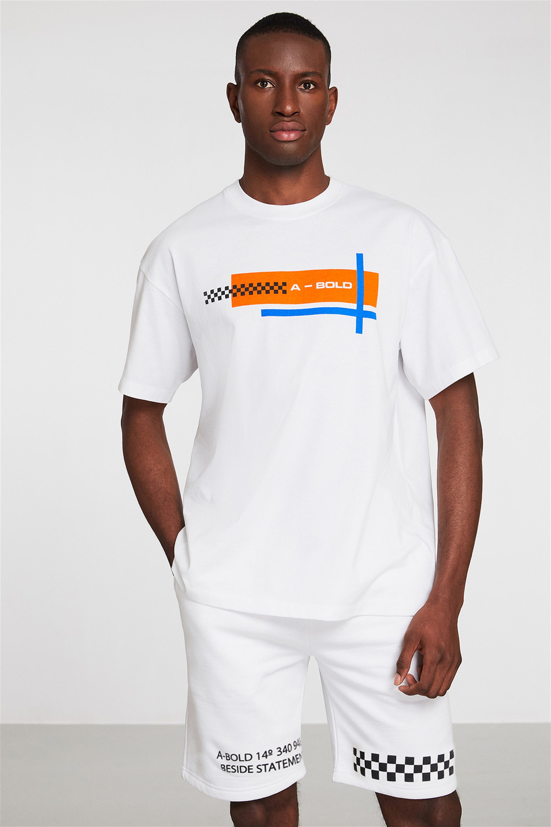 SANCTUARY Erkek Beyaz Baskılı Yuvarlak Yaka Comfort Fit Eşofman Takımı