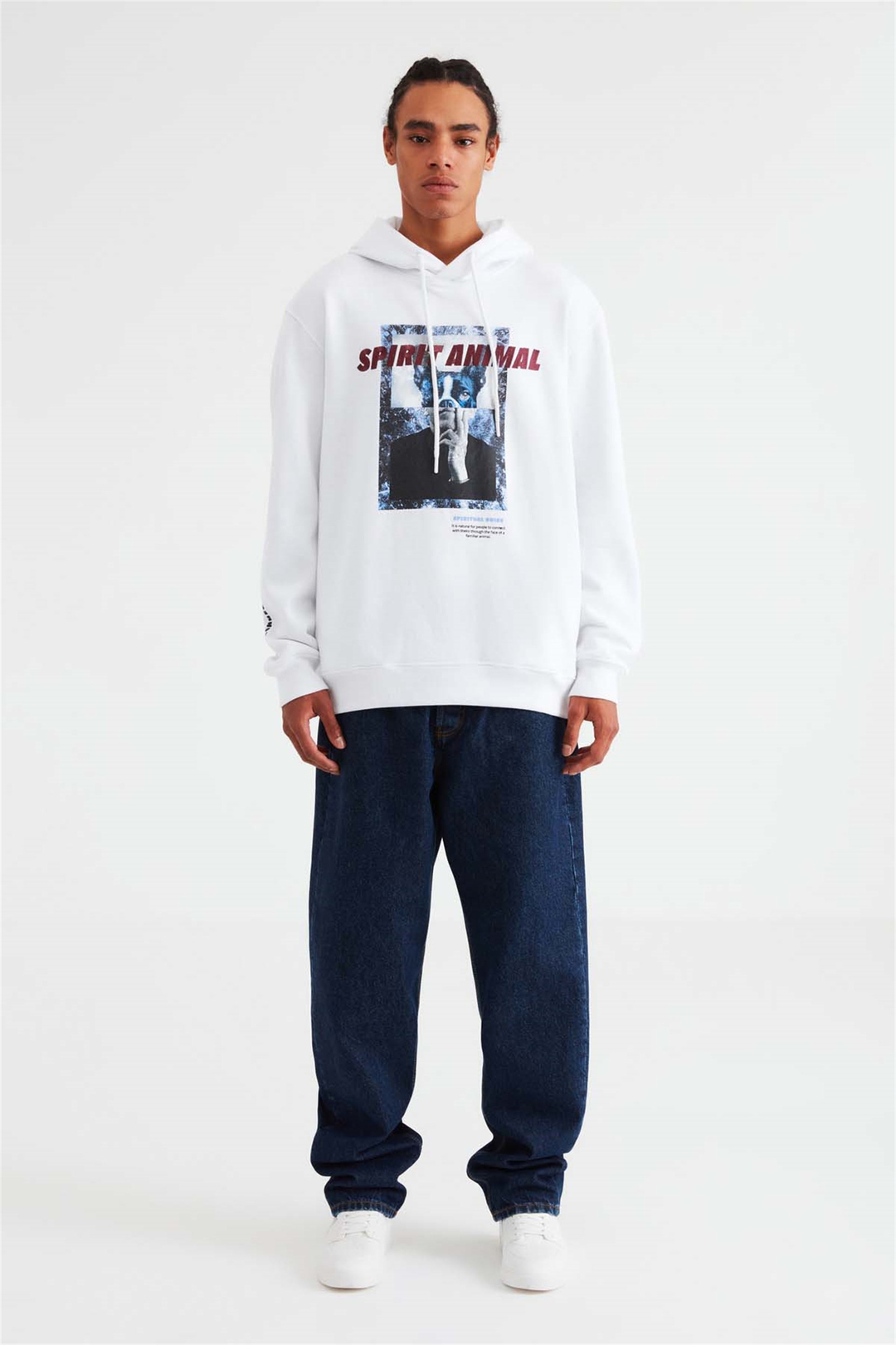SAVAGE Örme Comfort Fit Beyaz  Sweatshirt