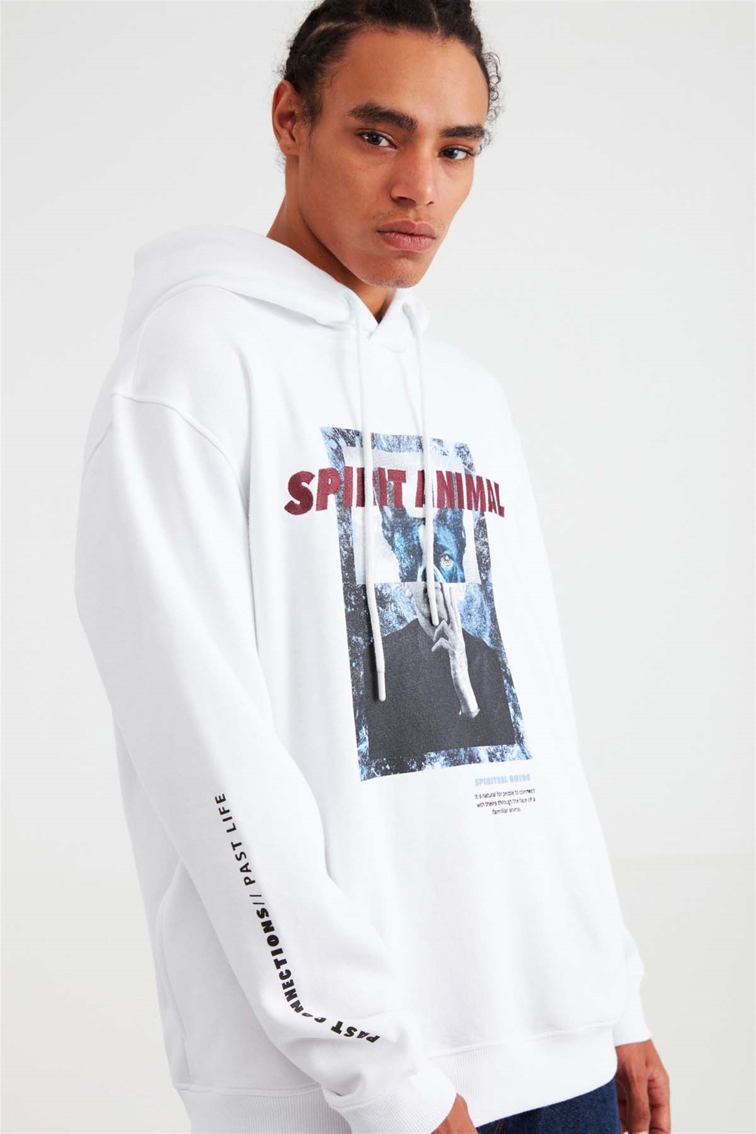 SAVAGE Örme Comfort Fit Beyaz  Sweatshirt