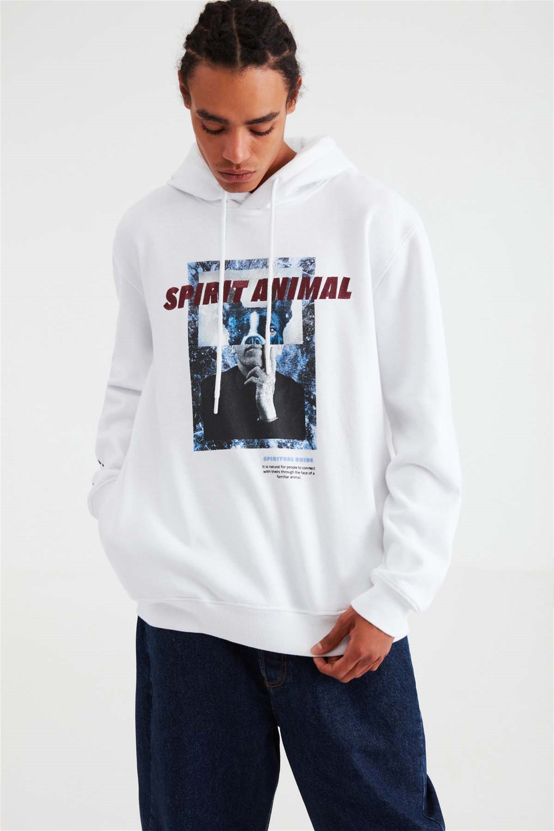 SAVAGE Örme Comfort Fit Beyaz  Sweatshirt