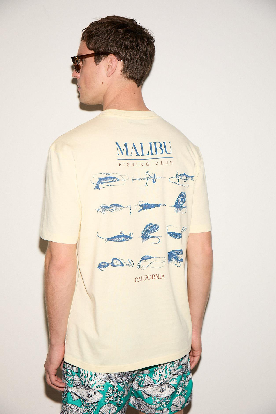 SAVOR Erkek Oversize %100 Pamuk Baskılı Yuvarlak Yaka Sarı T-Shirt