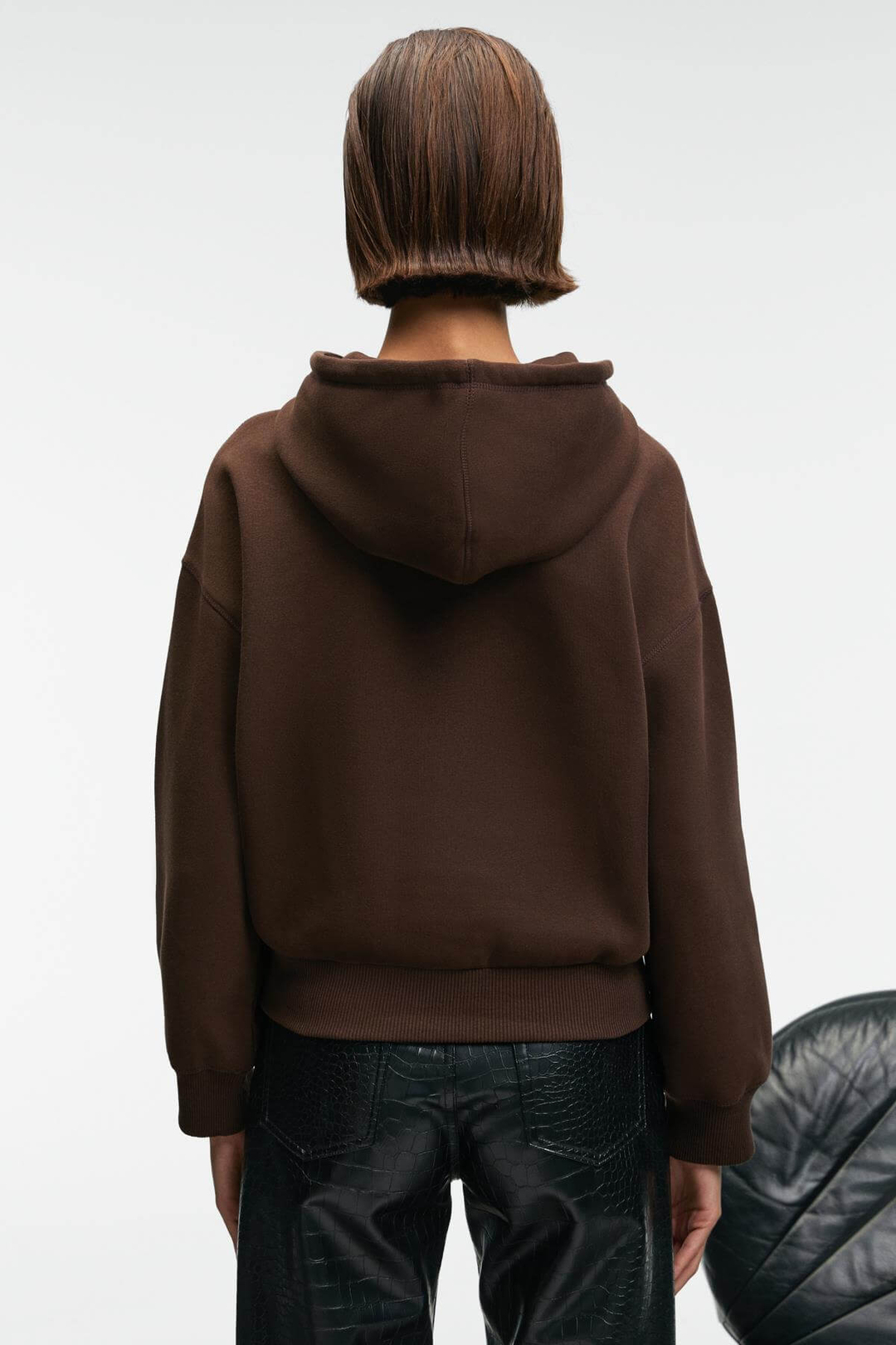 SELENE Kadın Kapüşonlu Kangru Cepli Regular Fit Kahverengi Sweatshirt