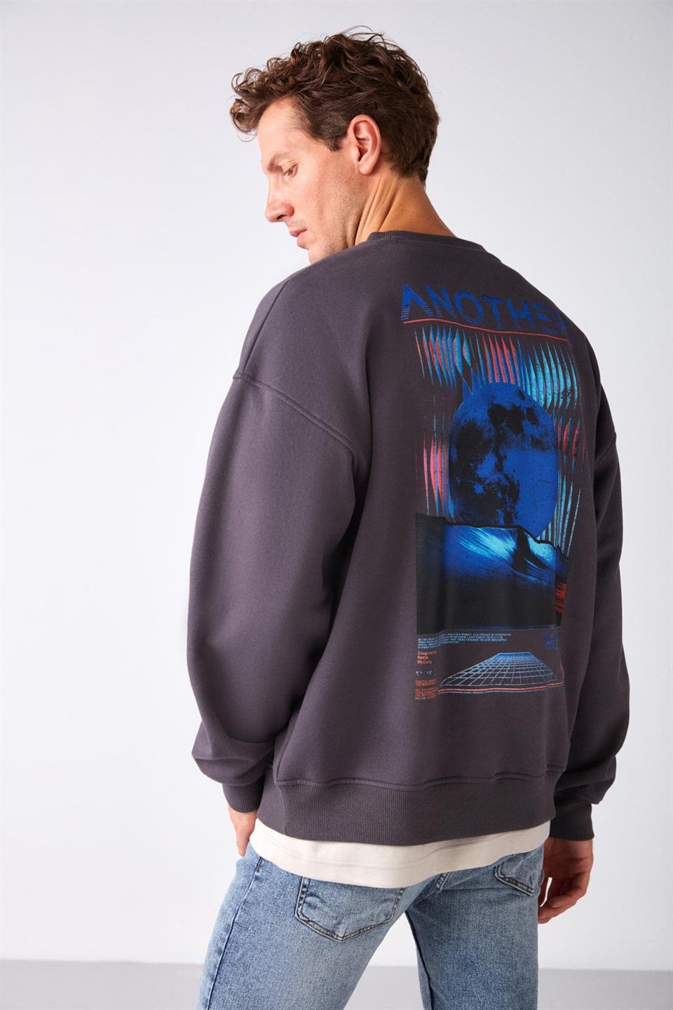 SHIELD Örme Oversize Antrasit  Sweatshirt