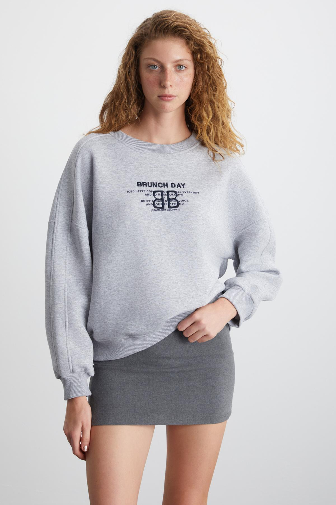 SHINY Basic Regular Grimelanj Tekli Sweatshirt