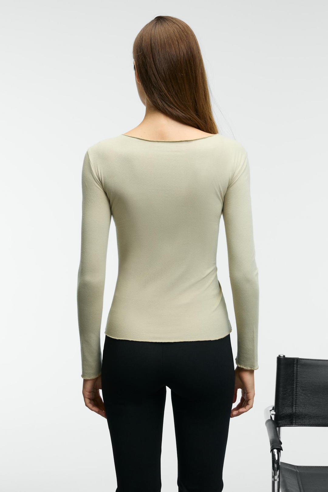 SILLARIE Kadın Uzun Kollu Esnek Kumaşlı Düğmeli Regular Vizon Bluz