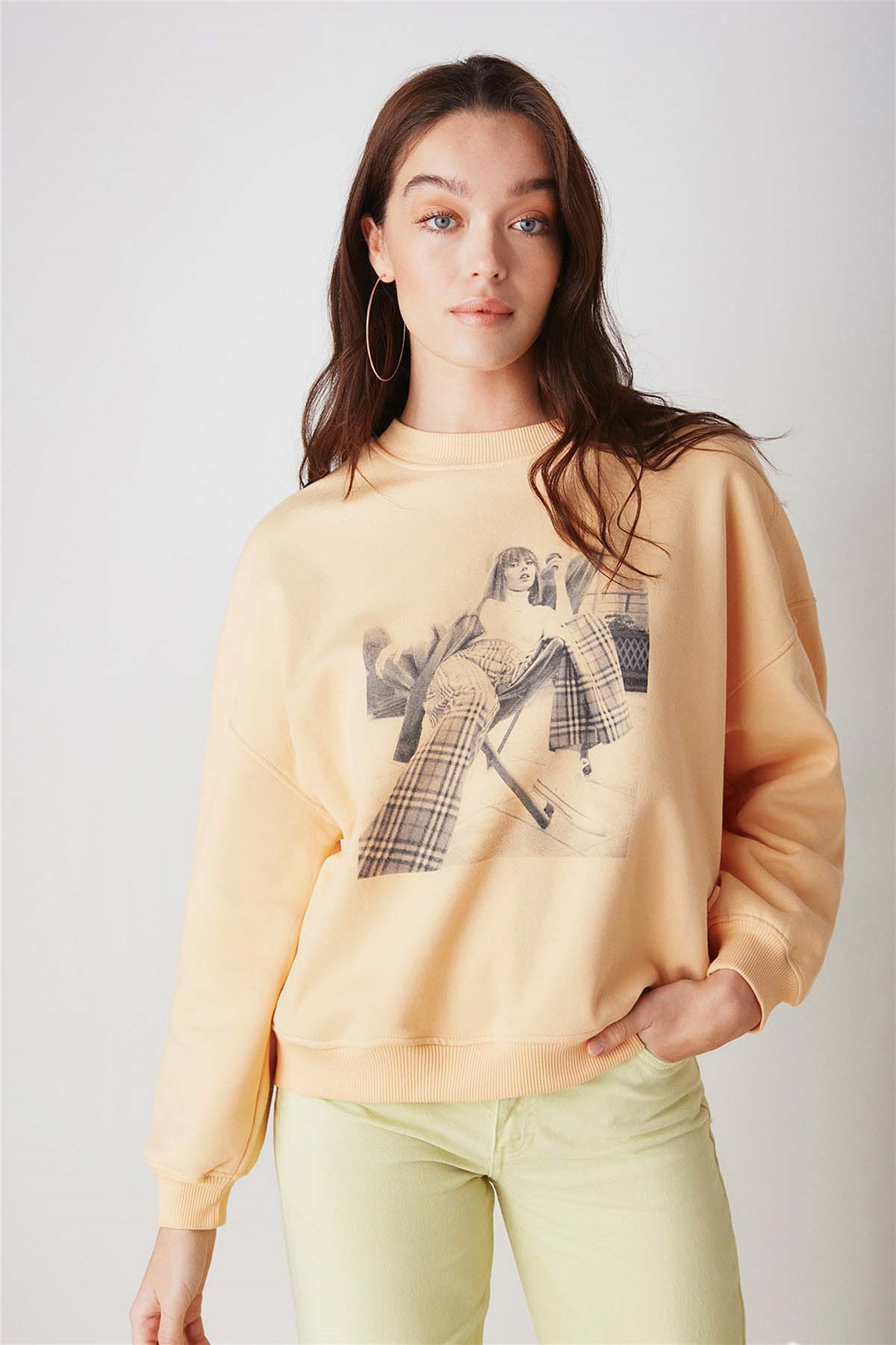 SKETCH Örme Oversize Somon  Sweatshirt