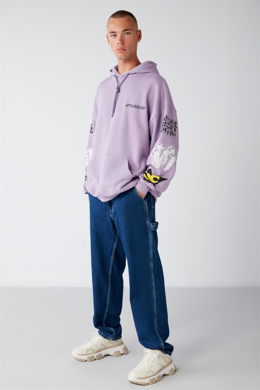 SMILE Örme Oversize Lila  Sweatshirt