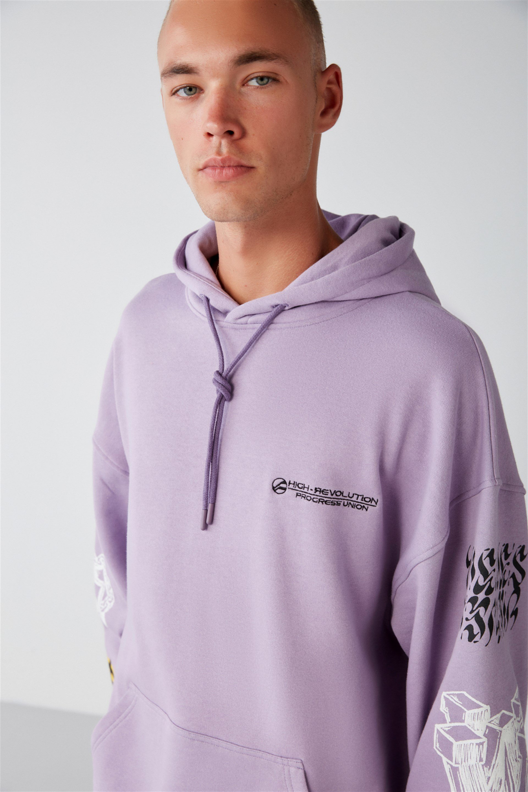 SMILE Örme Oversize Lila  Sweatshirt