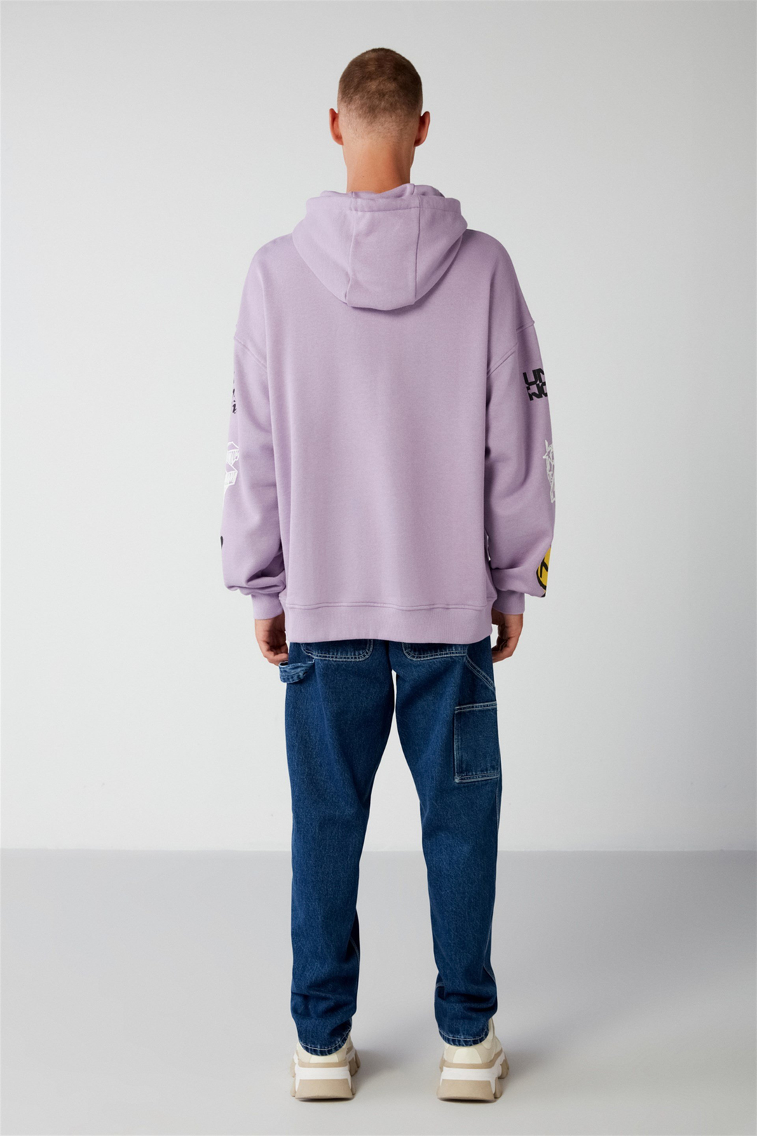 SMILE Örme Oversize Lila  Sweatshirt