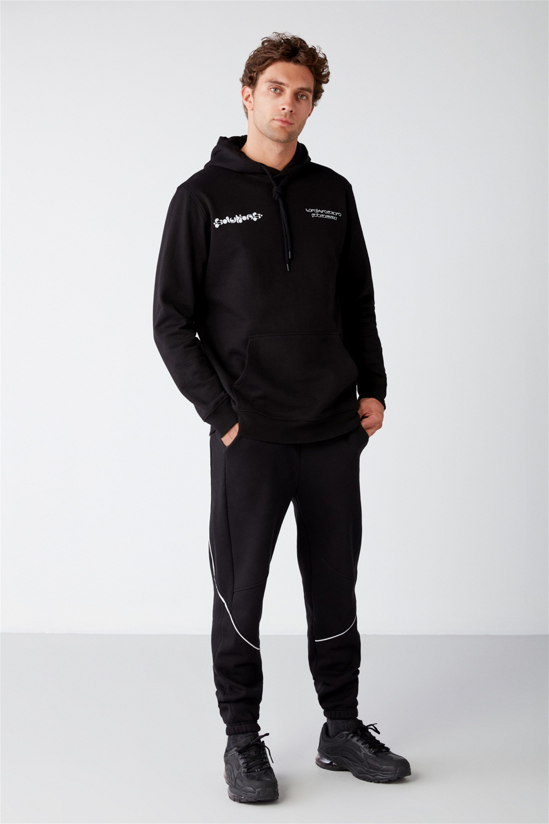 SOLAR Örme Regular Siyah  Sweatshirt