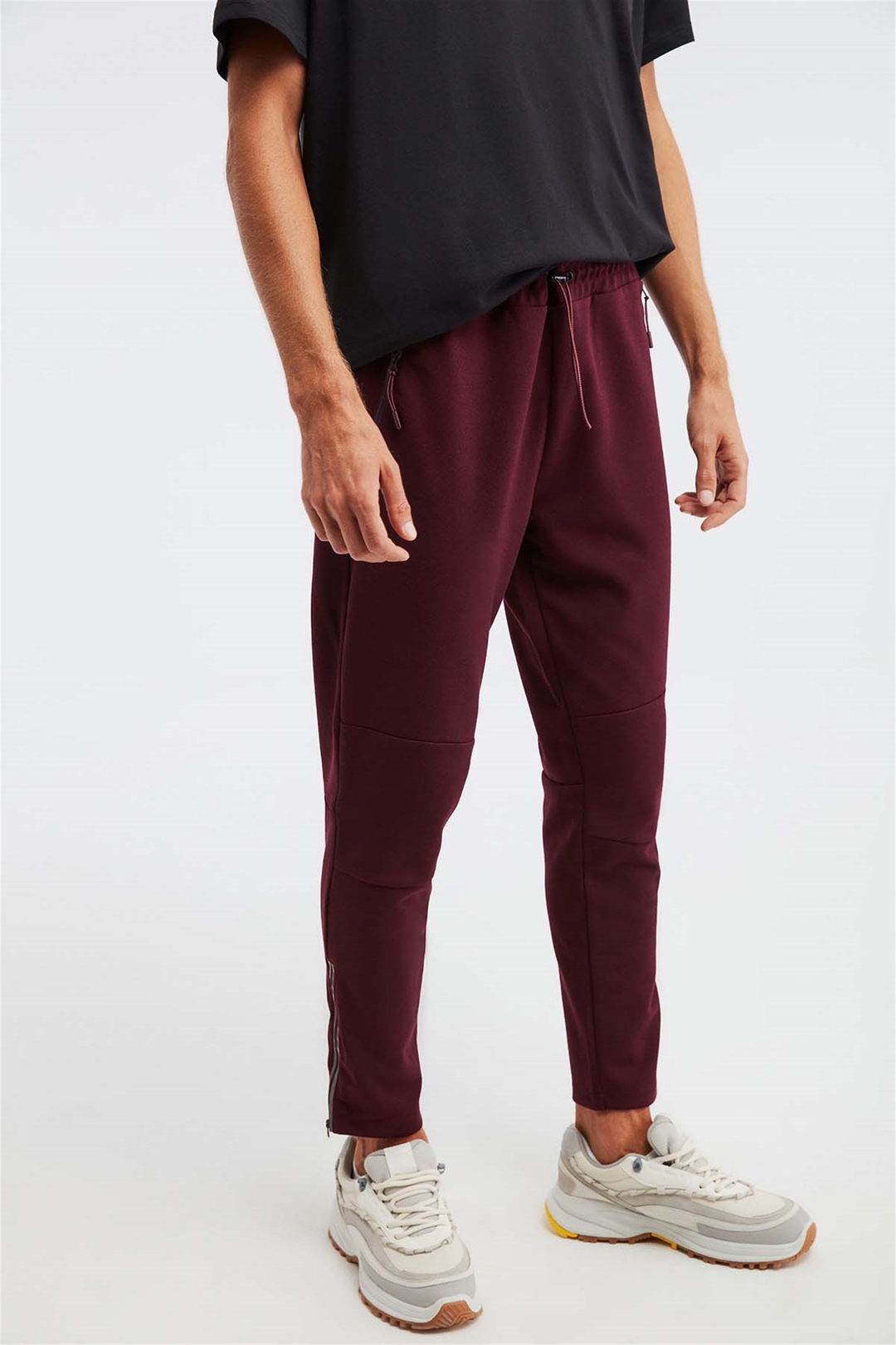 SOMBER Örme Slim Fit Bordo  Pantolon