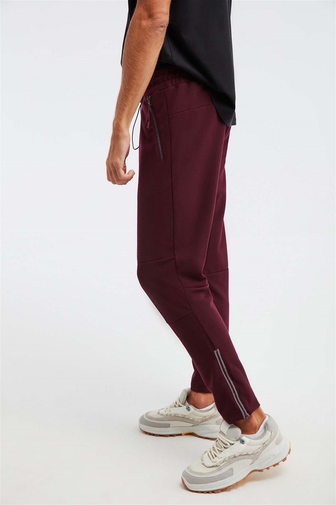 SOMBER Örme Slim Fit Bordo  Pantolon