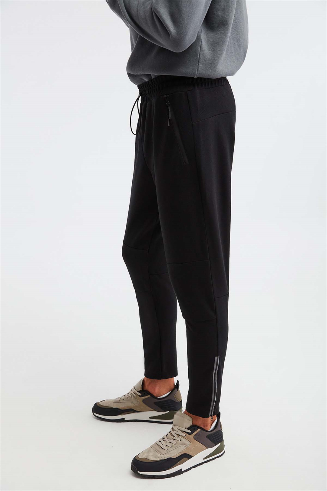 SOMBER Örme Slim Fit Siyah  Pantolon