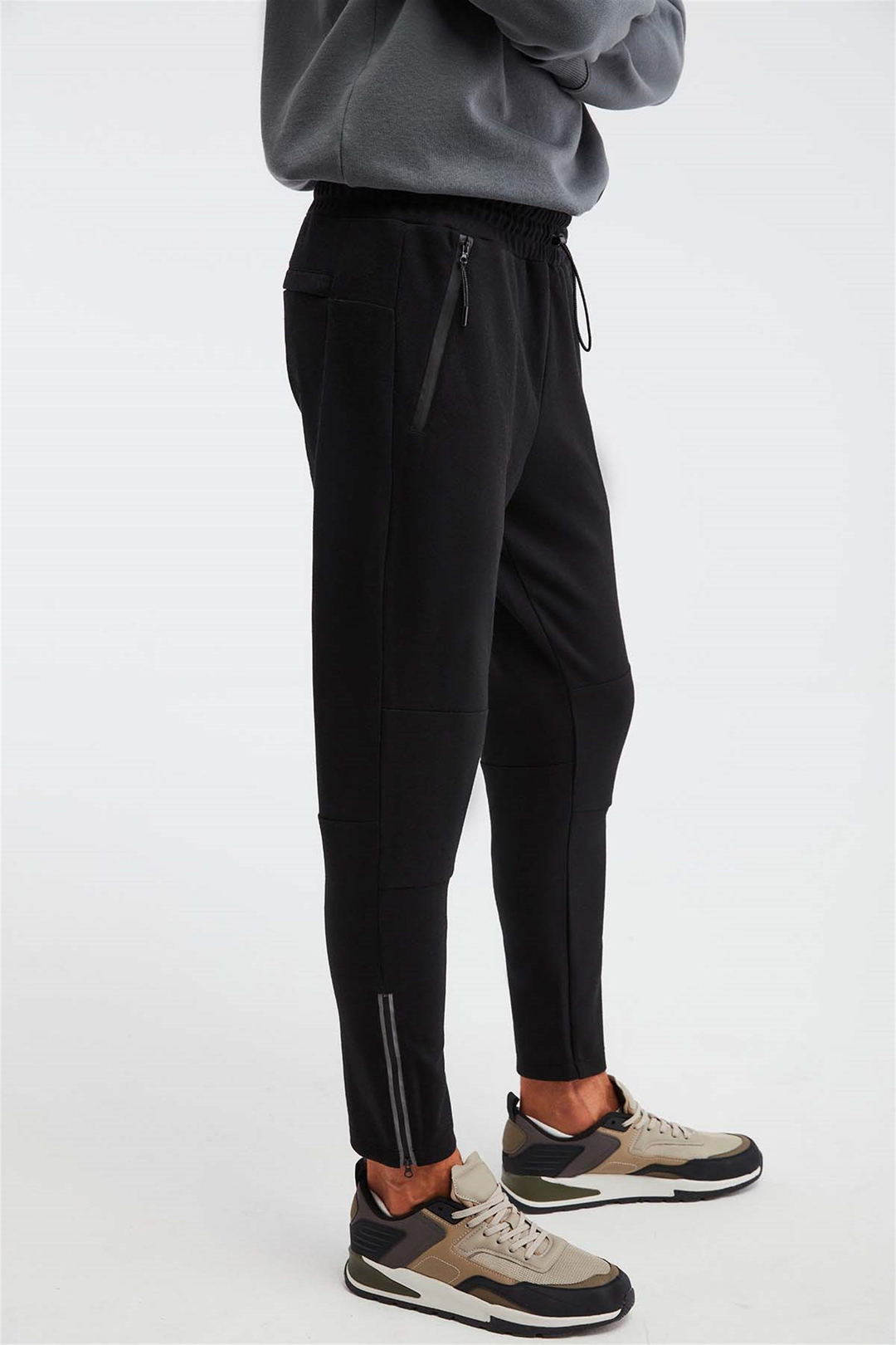 SOMBER Örme Slim Fit Siyah  Pantolon