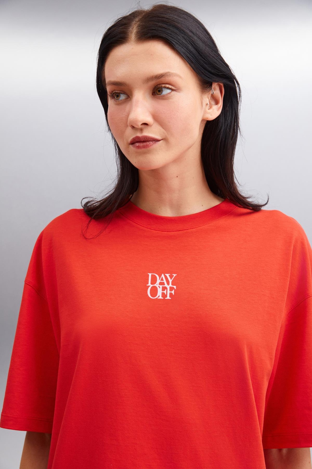 SOULING 100% Pamuk Kadın T-Shirt Kırmızı T-Shirt
