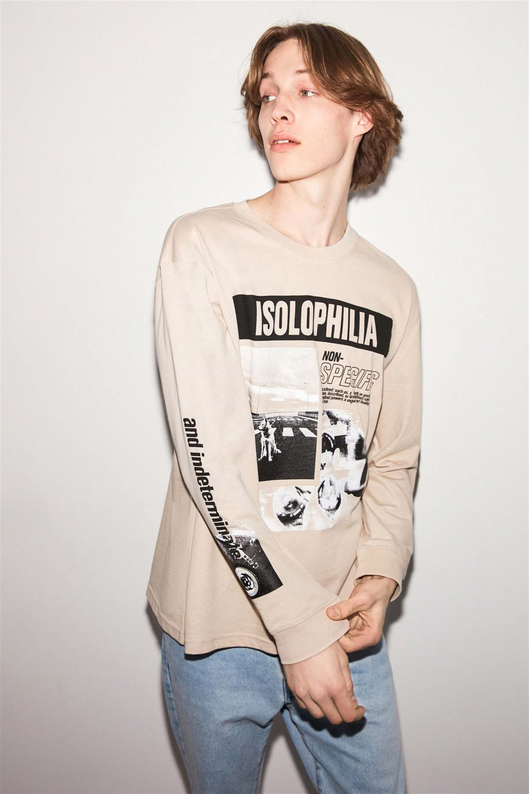 SPECIFIC Örme Comfort Fit Bej  T-Shirt